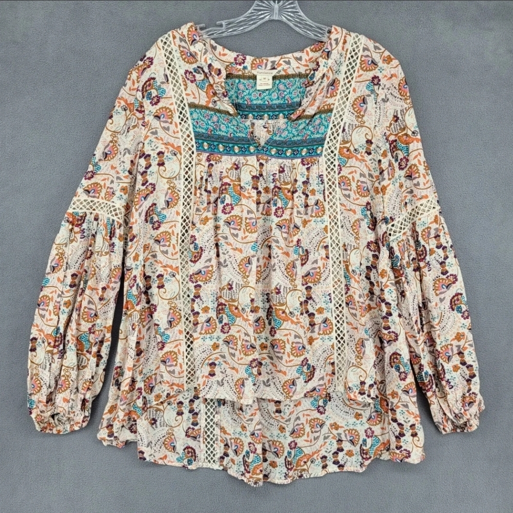 ❌️Sold❌️ Sundance Womens Top Size M Multicolor Blouse Floral Long Sleeve